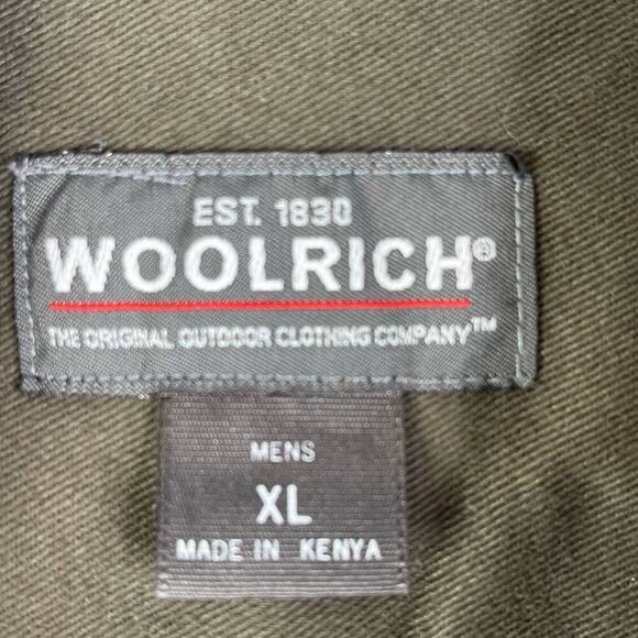 Woolrich Shirt Mens Size XL LS Button Down Hunting Shooting Heavy Canvas Green - Picture 6 of 9